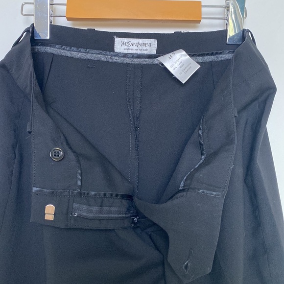 Vintage Yves Saint Laurent Pants Women US 6-8 Med Black Wool Italy 90s Uniform - Picture 10 of 14